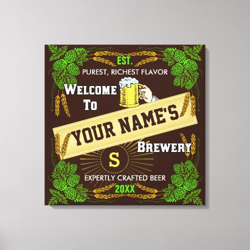 Personalized Brewery  Beer Welcome Sign