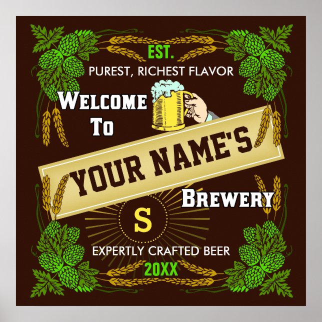 Personalized Brewery / Beer Welcome Sign (Front)