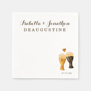 Personalized Brewery Wedding - Rustic Beer Toast Paper Napkins