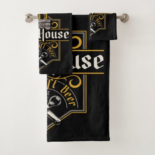 Personalized BrewHouse Best Craft Beer Ale Bar   Bath Towel Set