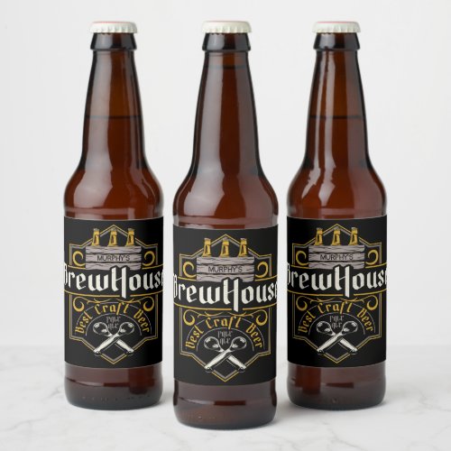 Personalized BrewHouse Best Craft Beer Ale Bar   Beer Bottle Label