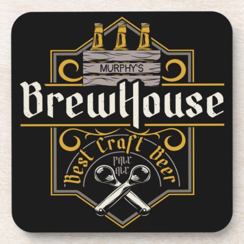 Personalized BrewHouse Best Craft Beer Ale Bar Beverage Coaster