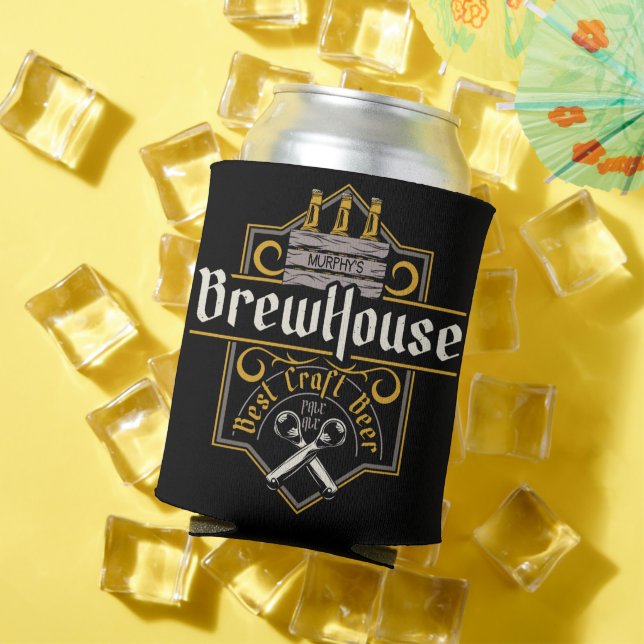Personalized BrewHouse Best Craft Beer Ale Bar   Can Cooler (In Situ Summer)