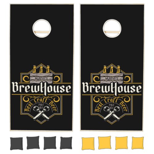 Personalized BrewHouse Best Craft Beer Ale Bar  Cornhole Set