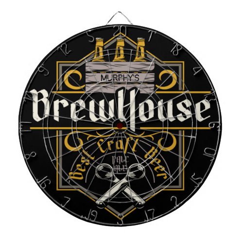 Personalized BrewHouse Best Craft Beer Ale Bar   Dart Board