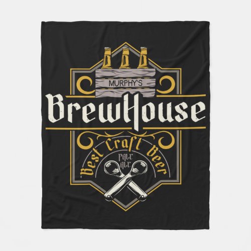 Personalized BrewHouse Best Craft Beer Ale Bar  Fleece Blanket