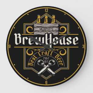 Personalized BrewHouse Best Craft Beer Ale Bar  Large Clock