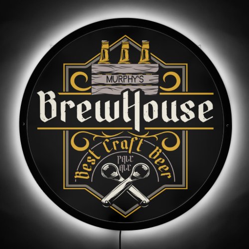 Personalized BrewHouse Best Craft Beer Ale Bar LED Sign