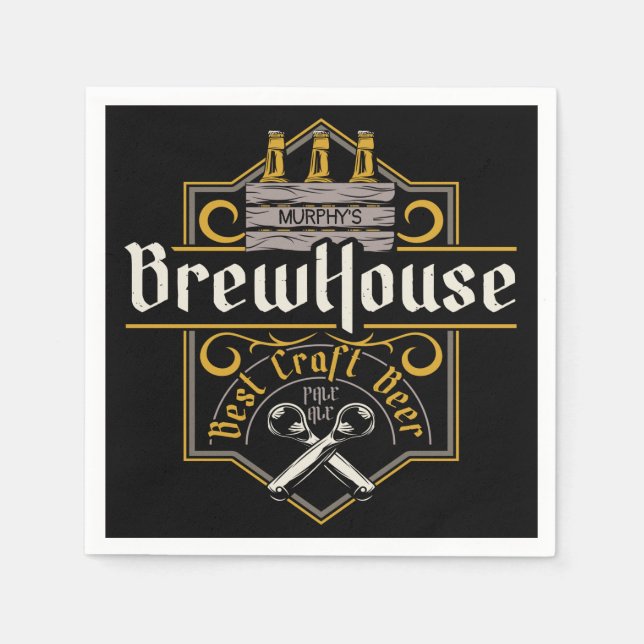 Personalized BrewHouse Best Craft Beer Ale Bar  Napkins (Front)