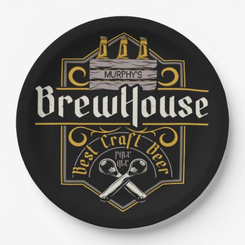 Personalized BrewHouse Best Craft Beer Ale Bar  Paper Plates