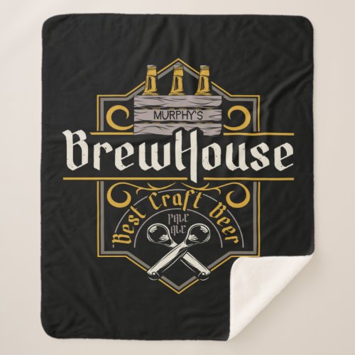 Personalized BrewHouse Best Craft Beer Ale Bar  Sherpa Blanket