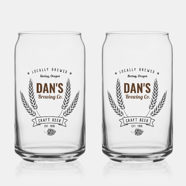 Personalized Brewing Company Beer Glass (Front)