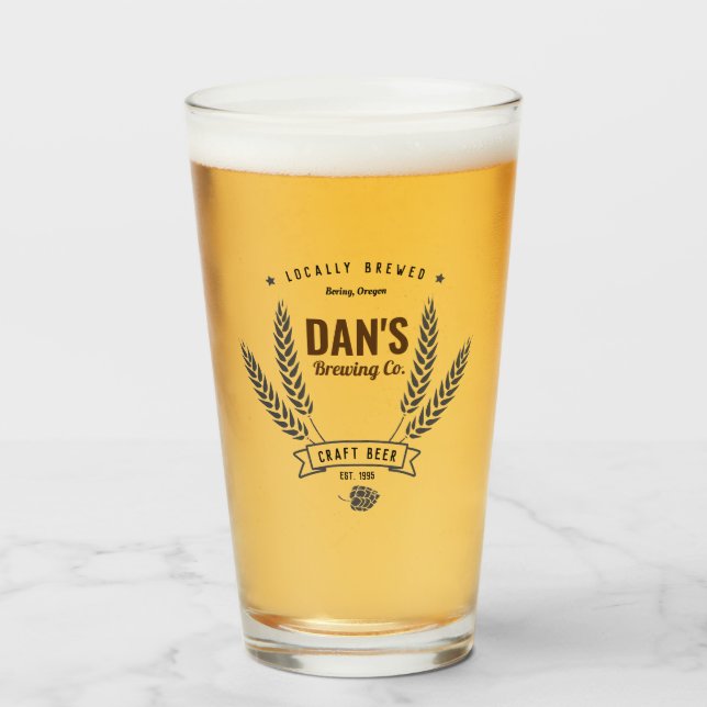 Personalized Brewing Company Beer Glass (Front Filled)