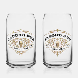 Personalized Brewing Pub Beer Glass