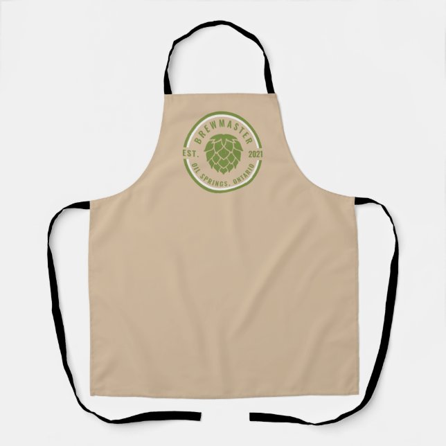 Personalized Brewmaster, Hops, Khaki, Green, Beer Apron (Front)
