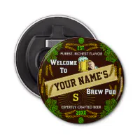 Barley Hops Water Magic Personalized bottle opener, Beer Bottle Opener