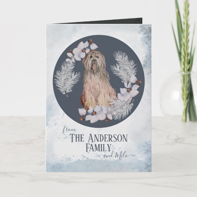 Personalized Briard Christmas Holiday Card (Front)