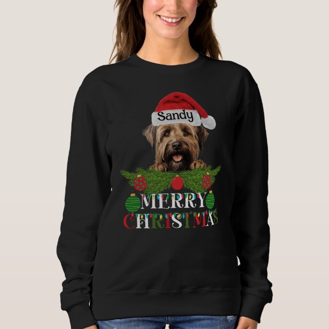 Personalized Briard Dog Merry Christmas Sweatshirt (Front)
