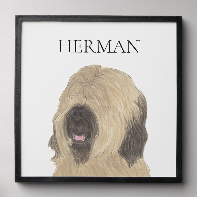Personalized Briard Photo Print Peel And Stick Photo Tile (Front Set)