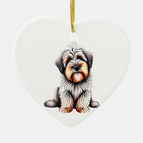 Personalized Briard Puppy Ceramic Ornament