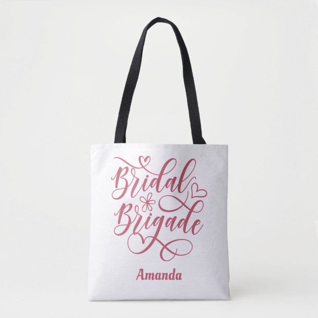 Personalized Bridal Brigade Bridesmaid Tote Bag (Front)