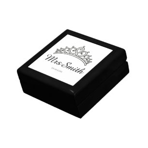 Personalized bridal crown Jewelry Keepsake Box