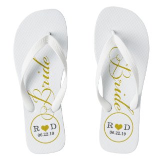 Personalized Bridal (gold) Flip Flops