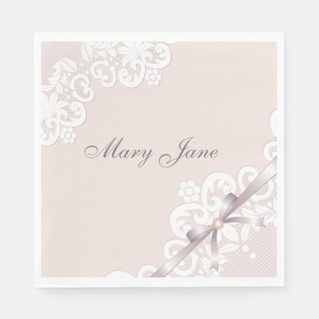 Personalized Bridal  Napkins (Front)