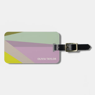 Personalized Bridal Party Favor Purple Green Name Luggage Tag