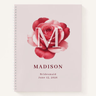 Personalized Bridal Rose Name Wedding Date Notebook