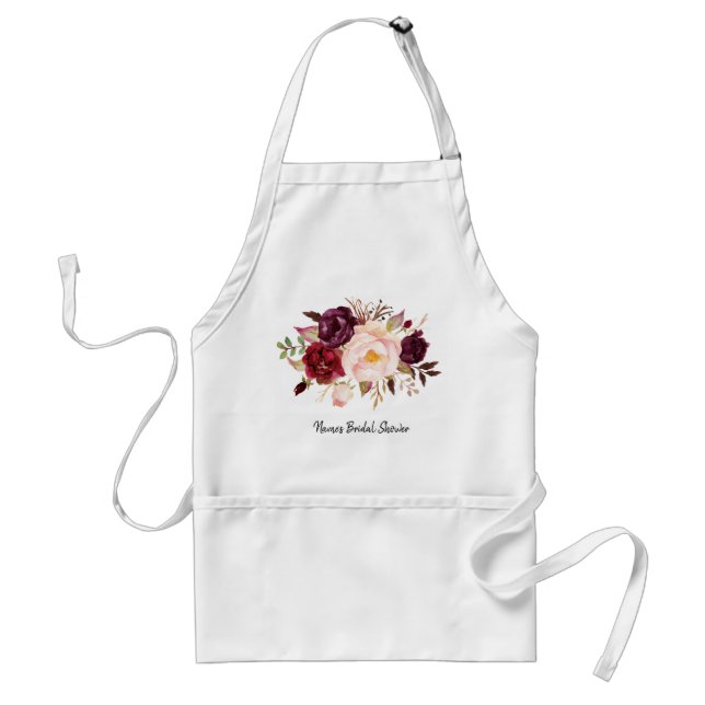 Personalized Bridal Shower Apron-Autographable!  A Adult Apron (Front)