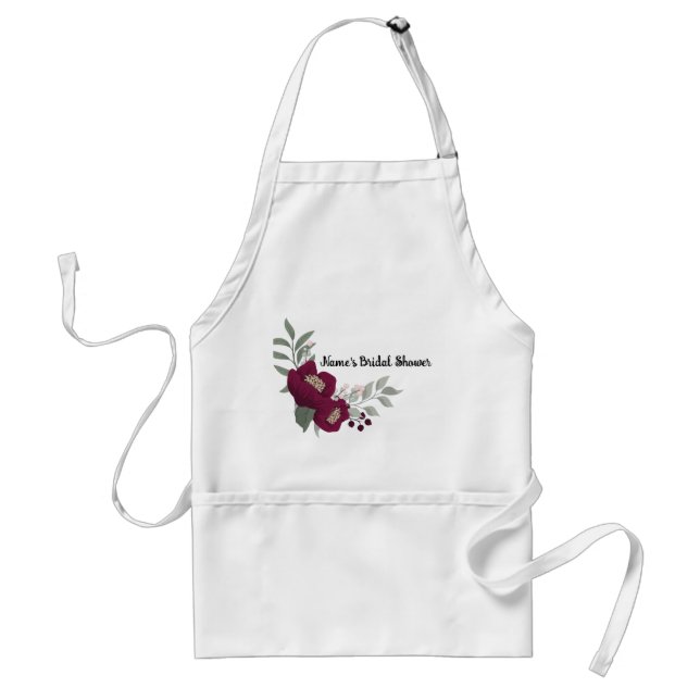 Personalized Bridal Shower Apron-Autographable!  A Adult Apron (Front)