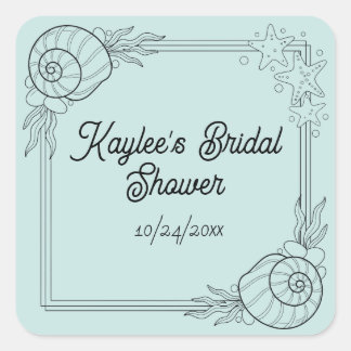 Personalized bridal shower Beachy stickers