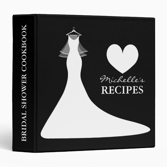 Personalized bridal shower cook book recipe binder (Front/Spine)