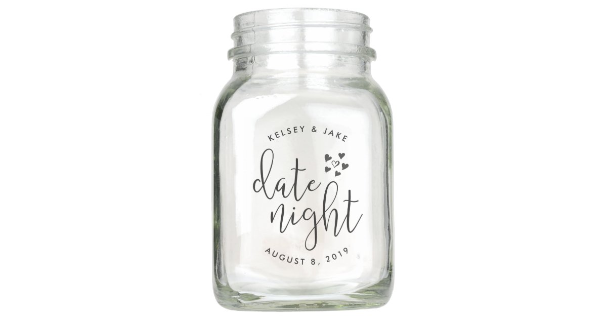 Personalized Bridal Shower Date Night Jar Zazzle Com