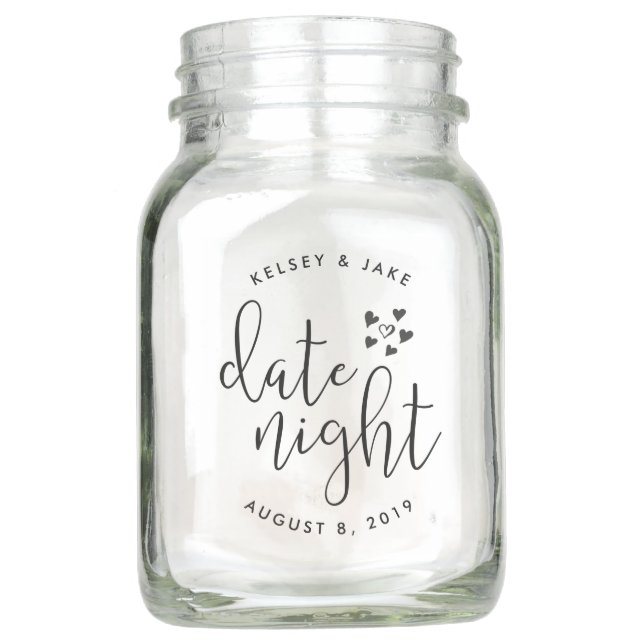 Personalized Bridal Shower Date Night Jar (Front)