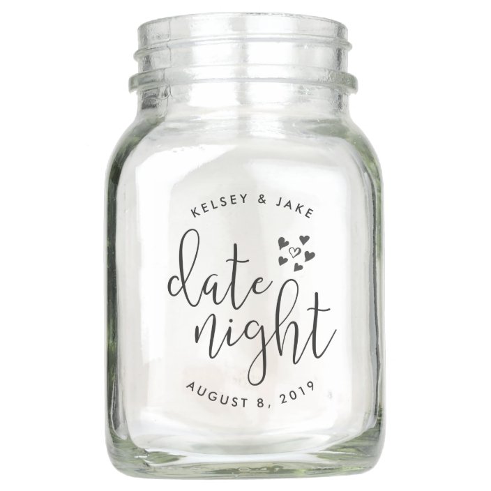 Personalized Bridal Shower Date Night Jar Zazzle 