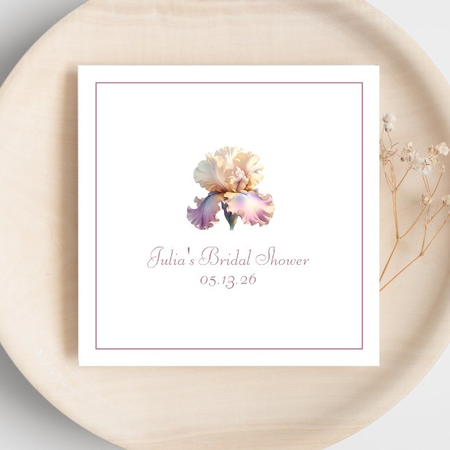 Personalized Bridal Shower Elegant Blush Flower Napkins (Creator Uploaded)