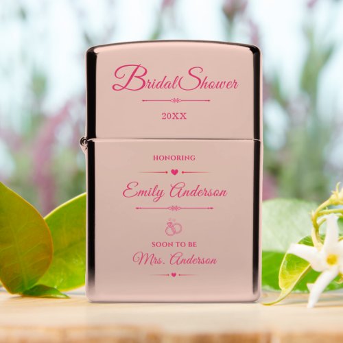 Personalized Bridal Shower Elegant Wedding  Zippo Lighter