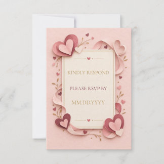 Personalized Bridal shower fall in love RSVP CARD