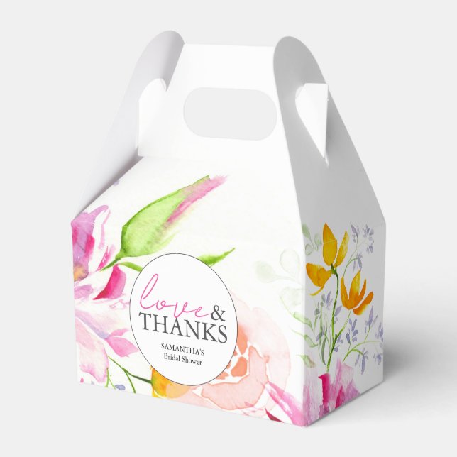 Personalized Bridal Shower Favor Boxes Floral (Front Side)