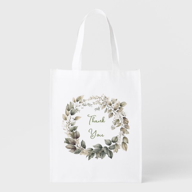 Personalized Bridal Shower Favor Grocery Bag (Front)