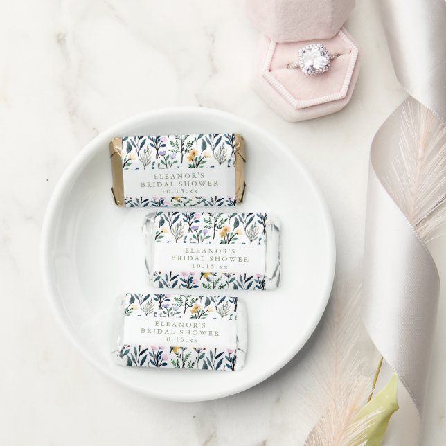 Personalized Bridal Shower Floral Candy  Hershey's Miniatures (Wedding)