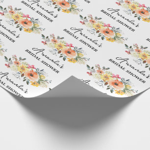 Personalized Bridal shower Floral Wrapping Paper