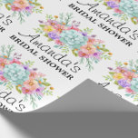 Personalized Bridal shower  Floral Wrapping Paper<br><div class="desc">Add a touch of elegance and personal charm to your bridal shower gifts with our Personalized Bridal Shower Pink Floral Wrapping Paper. This exquisite wrapping paper is designed to celebrate the joyous occasion of a bridal shower, featuring delicate floral patterns in lovely shades of pink that exude romance and sophistication....</div>