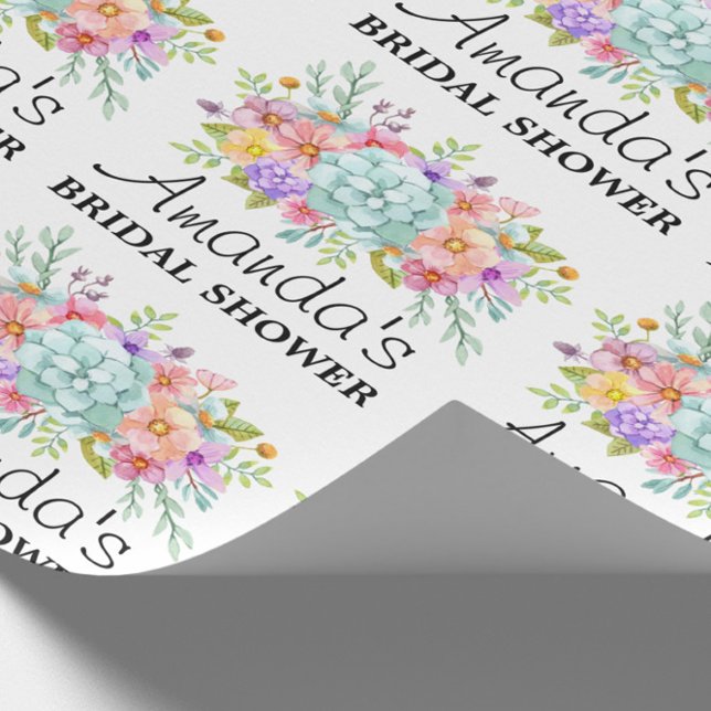 Personalized Bridal shower  Floral Wrapping Paper (Creator Uploaded)