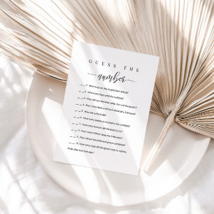 Personalized Bridal Shower Game - Guess the Number Invitation
