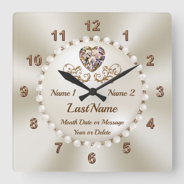 Custom Wall Clock, Customizable Name And Text, Upload Photo
