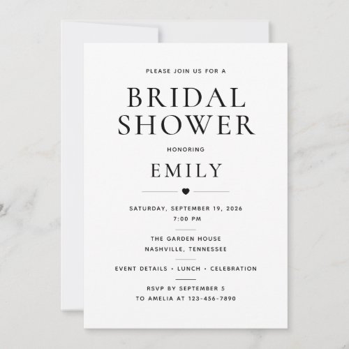 Personalized Bridal Shower Invitation Card
