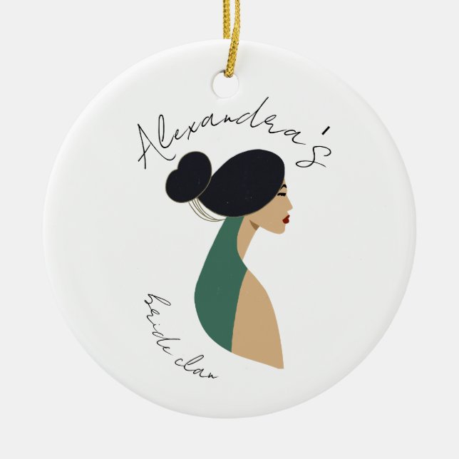 Personalized Bridal Shower Party Favor, Bachelor Ceramic Ornament (Front)